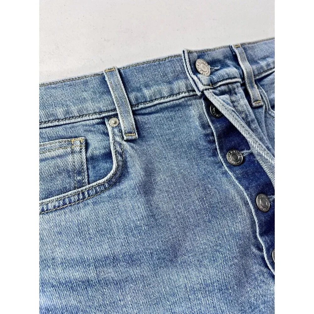 FRANK & EILEEN Women's Light Wash Monaghan Button Fly Raw Hem Jeans 30 - Picture 3 of 8
